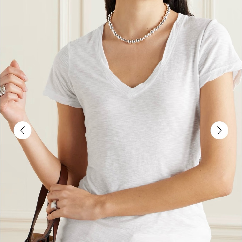 James Perse Classic White V-Neck T-Shirt